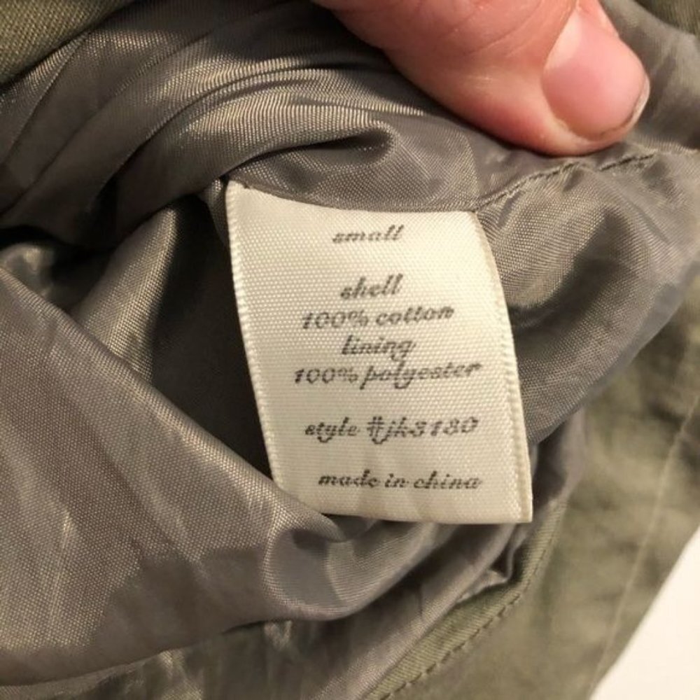 AINA BE Long Sleeve Olive Green Zipper Up Button Up Utility Jacket Coat Size Sm - Picture 7 of 8